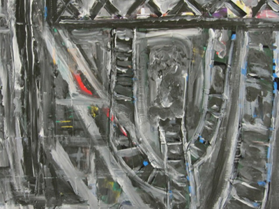 Pithead 5, 43 x 40.5cm, acrylic on paper